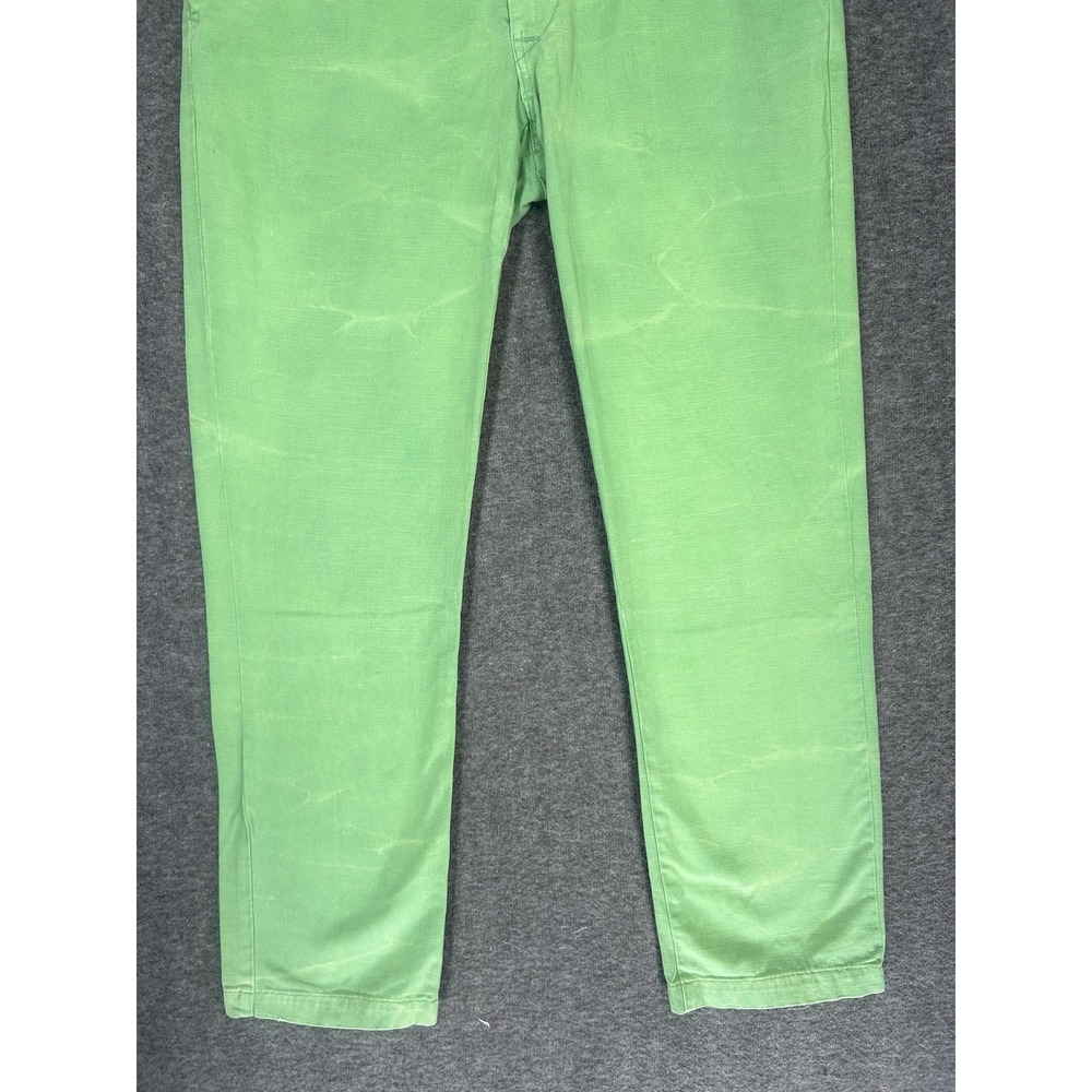 VINTAGE Polo Ralph Lauren Pants Size 32x30 Green Naval Tailor Faded Garment Dyed - Picture 3 of 13